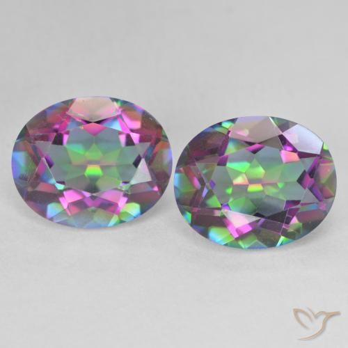 6.87ctw Natural Multicolorido Quartzo Místico, oval, VVS