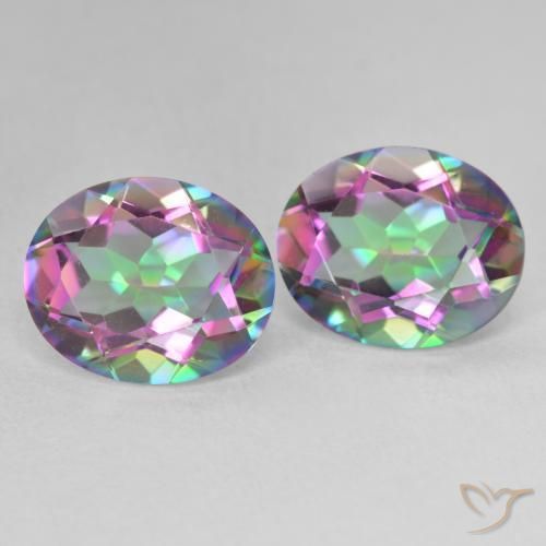 Pedras preciosas de Quartzo Místico Multicolorido natural de 6.41 ct, oval, VVS