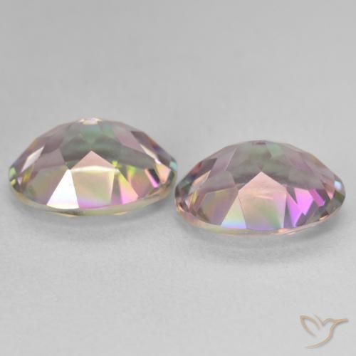 Pedras preciosas de Quartzo Místico Multicolorido natural de 6.41 ct, oval, VVS