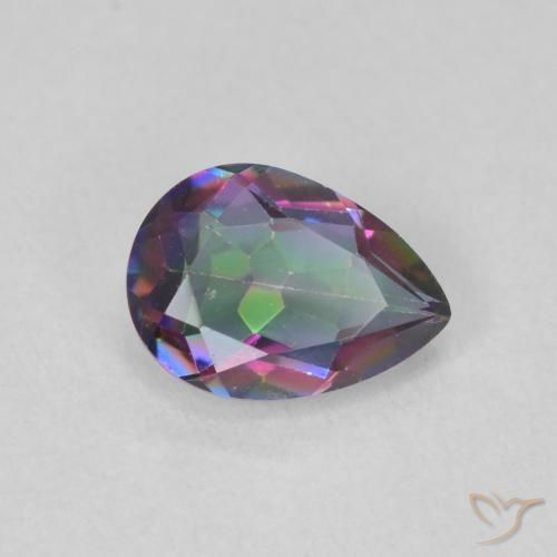 Quartzo Místico Multicolorido Natural 0.65ct, Formato de pêra, VVS-VS