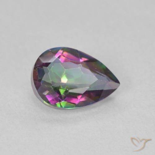 Quartzo Místico Multicolorido Natural 0.66ct, Formato de pêra, VVS-VS