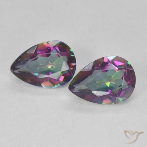 1.26ctw Natural Multicolorido Quartzo Místico, Formato de pêra, VS