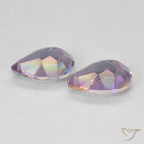 Pedras preciosas de Quartzo Místico Multicolorido natural de 1.26 ct, Formato de pêra, VS
