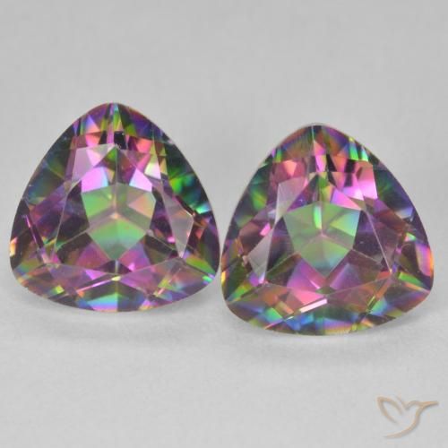 5.02ctw Natural Multicolorido Quartzo Místico, Trilhão, VVS-VS