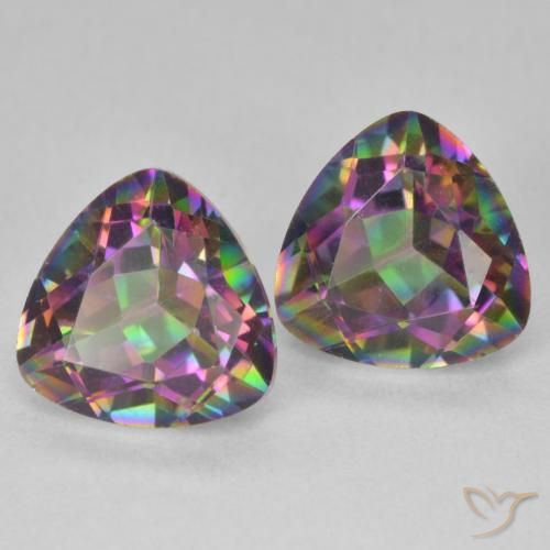 Pedras preciosas de Quartzo Místico Multicolorido natural de 5.02 ct, Trilhão, VVS-VS