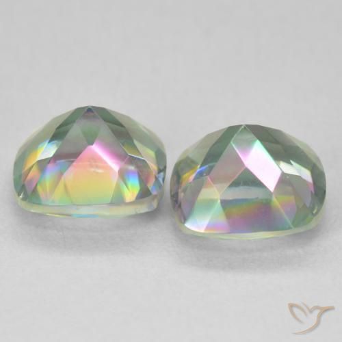 Pedras preciosas de Quartzo Místico Multicolorido natural de 2.80 ct, Almofada, VVS