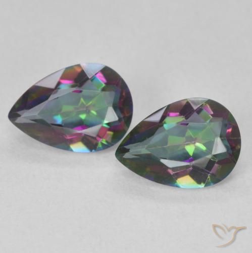 1.26ctw Natural Multicolorido Quartzo Místico, Formato de pêra, VVS