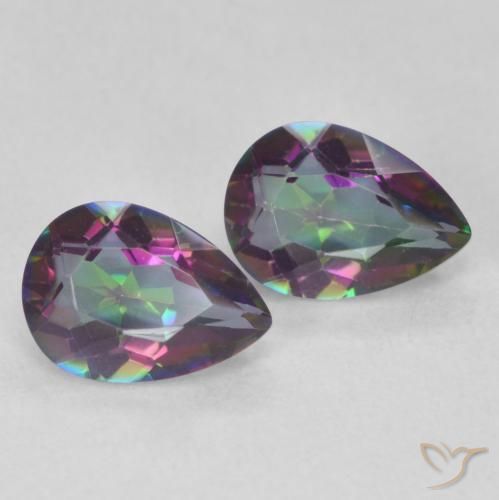 Pedras preciosas de Quartzo Místico Multicolorido natural de 1.26 ct, Formato de pêra, VVS