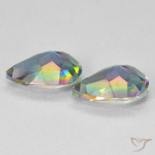 Pedras preciosas de Quartzo Místico Multicolorido natural de 1.26 ct, Formato de pêra, VVS