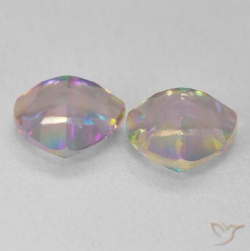 Pedras preciosas de Quartzo Místico Multicolorido natural de 1.44 ct, Trilhão, VVS