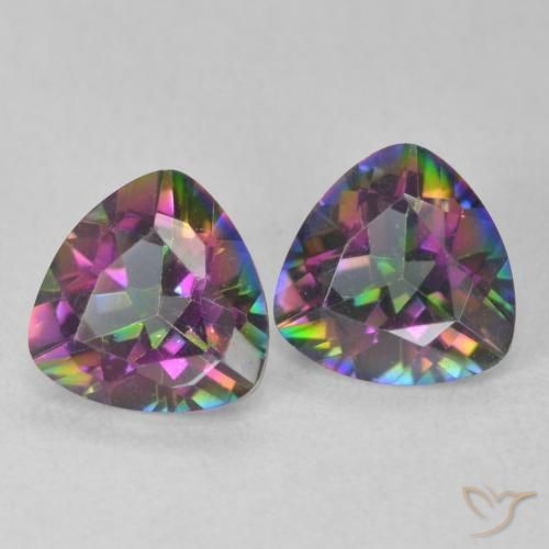 Pedras preciosas de Quartzo Místico Multicolorido natural de 1.32 ct, Trilhão, VVS