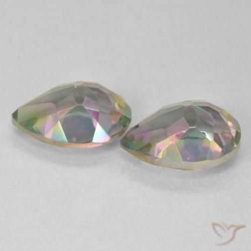 Pedras preciosas de Quartzo Místico Multicolorido natural de 2.16 ct, Formato de pêra, VVS