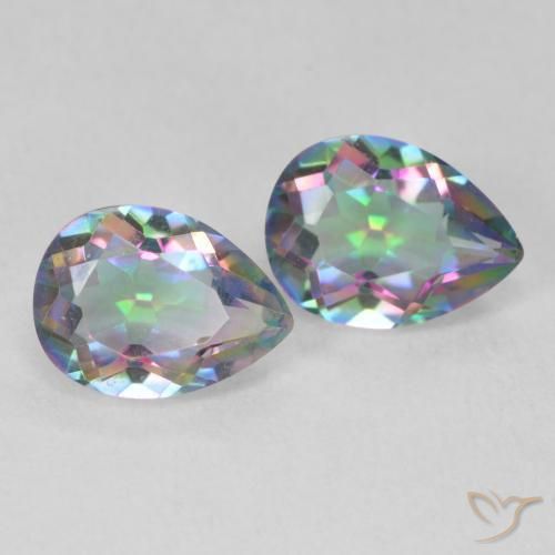 Pedras preciosas de Quartzo Místico Multicolorido natural de 2.19 ct, Formato de pêra, VVS