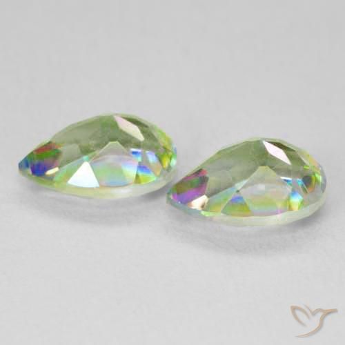 Pedras preciosas de Quartzo Místico Multicolorido natural de 2.19 ct, Formato de pêra, VVS