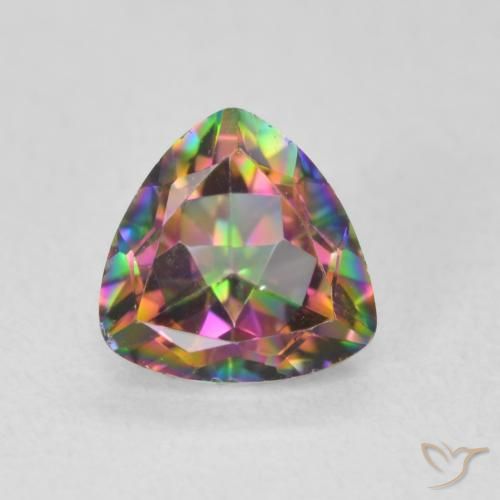 0.70ct Natural Multicolorido Quartzo Místico, Trilhão, VS