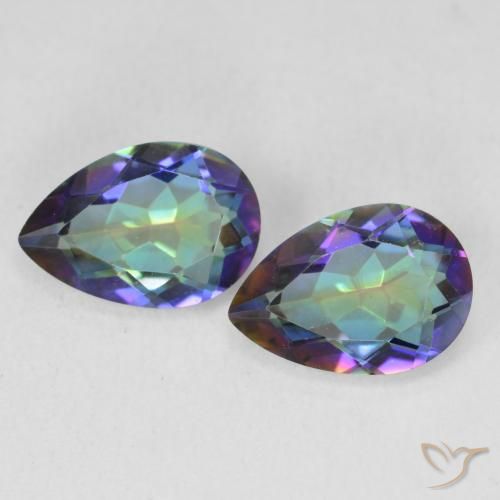 3.31ctw Natural Multicolorido Quartzo Místico, Formato de pêra, VVS-VS