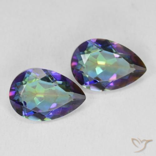 Pedras preciosas de Quartzo Místico Multicolorido natural de 3.31 ct, Formato de pêra, VVS-VS