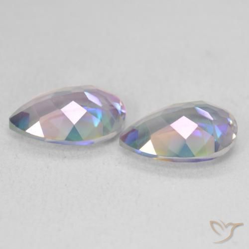 Pedras preciosas de Quartzo Místico Multicolorido natural de 3.31 ct, Formato de pêra, VVS-VS