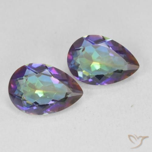 Pedras preciosas de Quartzo Místico Multicolorido natural de 3.42 ct, Formato de pêra, VVS-VS