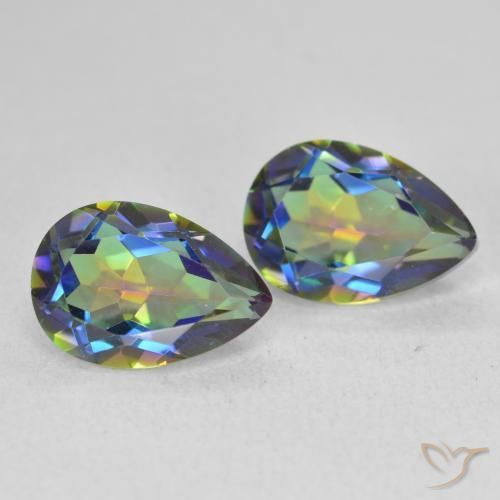 Pedras preciosas de Quartzo Místico Multicolorido natural de 3.76 ct, Formato de pêra, VVS-VS