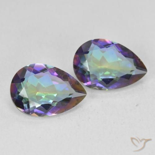 Pedras preciosas de Quartzo Místico Multicolorido natural de 3.43 ct, Formato de pêra, VVS-VS