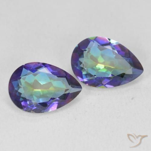 Pedras preciosas de Quartzo Místico Multicolorido natural de 3.42 ct, Formato de pêra, VVS-VS