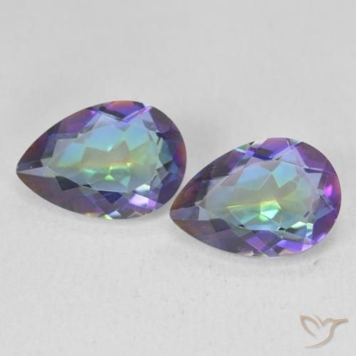 3.42ctw Natural Multicolorido Quartzo Místico, Formato de pêra, VVS-VS