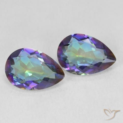 Pedras preciosas de Quartzo Místico Multicolorido natural de 3.42 ct, Formato de pêra, VVS-VS