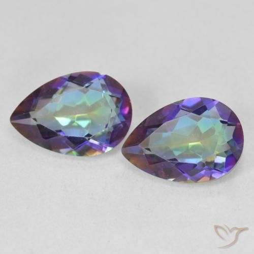 3.43ctw Natural Multicolorido Quartzo Místico, Formato de pêra, VVS-VS