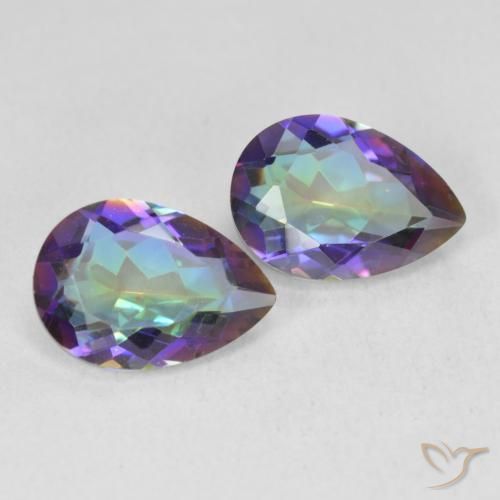Pedras preciosas de Quartzo Místico Multicolorido natural de 3.43 ct, Formato de pêra, VVS-VS