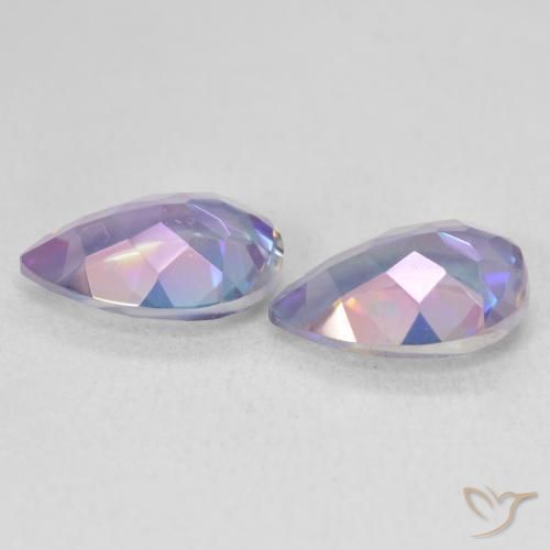 Pedras preciosas de Quartzo Místico Multicolorido natural de 3.43 ct, Formato de pêra, VVS-VS