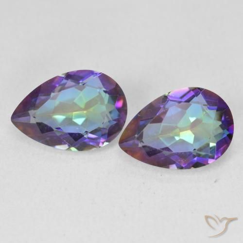 3.44ctw Natural Multicolorido Quartzo Místico, Formato de pêra, VVS-VS