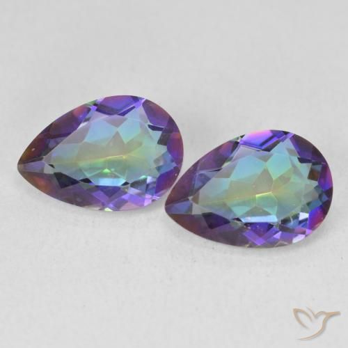 3.45ctw Natural Multicolorido Quartzo Místico, Formato de pêra, VVS-VS