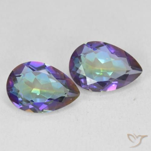 Pedras preciosas de Quartzo Místico Multicolorido natural de 3.45 ct, Formato de pêra, VVS-VS