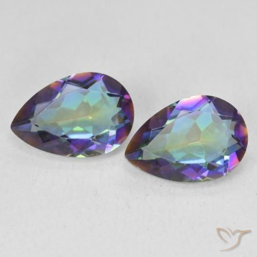 3.43ctw Natural Multicolorido Quartzo Místico, Formato de pêra, VVS-VS