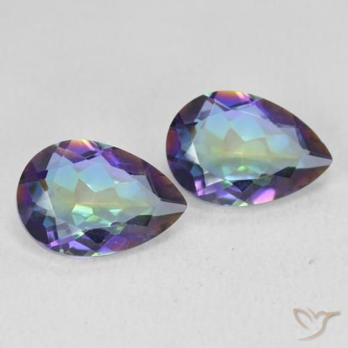 Pedras preciosas de Quartzo Místico Multicolorido natural de 3.43 ct, Formato de pêra, VVS-VS