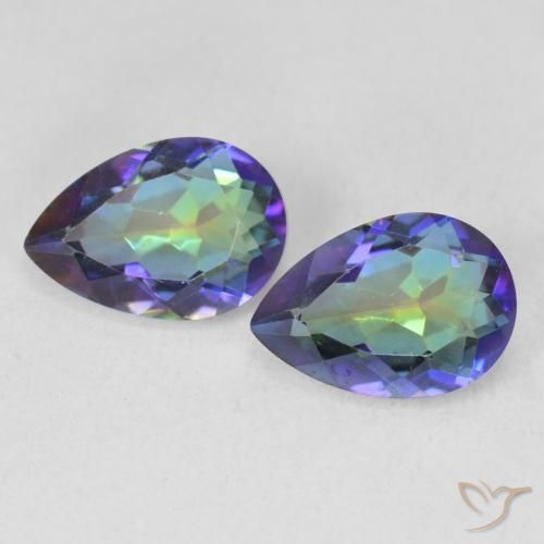 3.45ctw Natural Multicolorido Quartzo Místico, Formato de pêra, VVS-VS