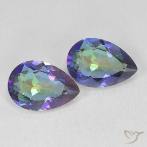 Pedras preciosas de Quartzo Místico Multicolorido natural de 3.45 ct, Formato de pêra, VVS-VS