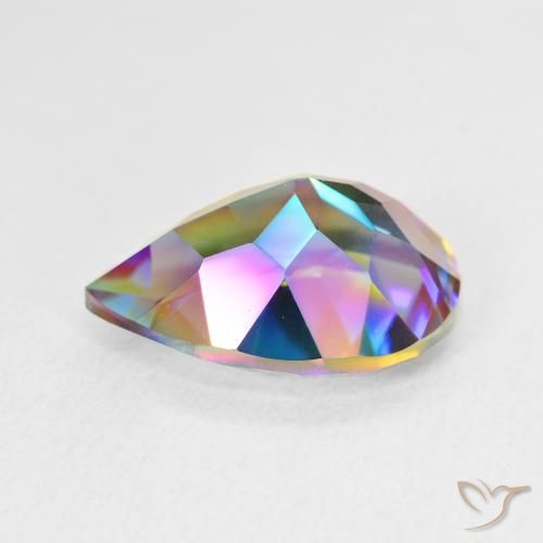 Quartzo Místico Multicolorido Natural 4.91ct, Formato de pêra, VVS
