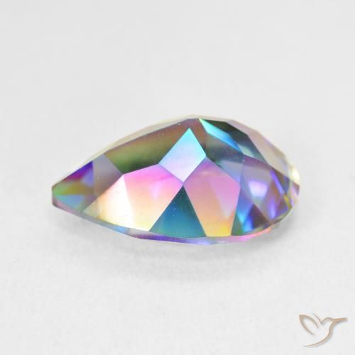 Quartzo Místico Multicolorido Natural 4.90ct, Formato de pêra, VVS