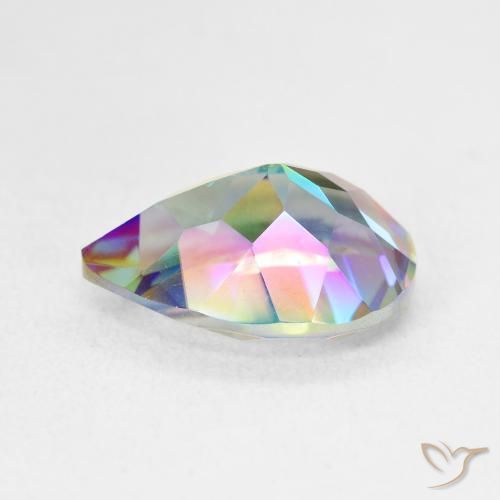 Quartzo Místico Multicolorido Natural 5.05ct, Formato de pêra, VVS