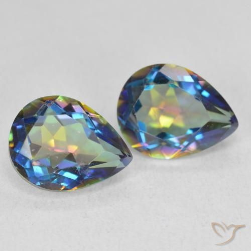 Pedras preciosas de Quartzo Místico Multicolorido natural de 3.22 ct, Formato de pêra, VVS-VS
