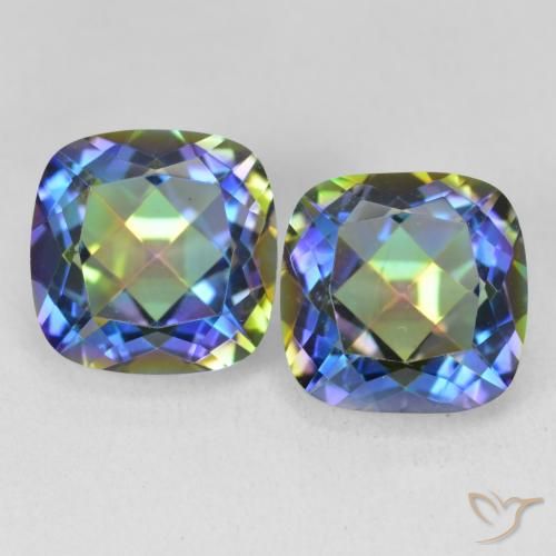 8.60ctw Natural Multicolorido Quartzo Místico, Almofada, VS