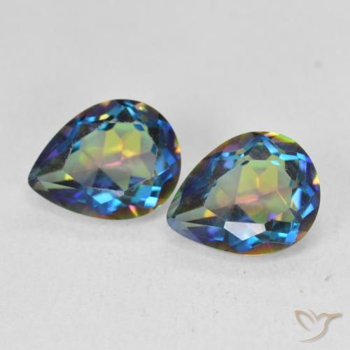 3.34ctw Natural Multicolorido Quartzo Místico, Formato de pêra, VVS-VS