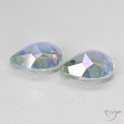 Pedras preciosas de Quartzo Místico Multicolorido natural de 3.34 ct, Formato de pêra, VVS-VS