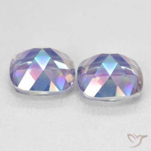 Pedras preciosas de Quartzo Místico Multicolorido natural de 4.18 ct, Almofada, VVS-VS