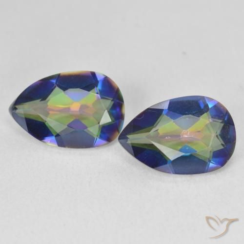 4.75ctw Natural Multicolorido Quartzo Místico, Formato de pêra, VVS-VS