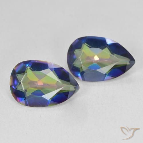 Pedras preciosas de Quartzo Místico Multicolorido natural de 4.75 ct, Formato de pêra, VVS-VS