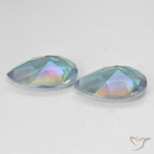 Pedras preciosas de Quartzo Místico Multicolorido natural de 4.75 ct, Formato de pêra, VVS-VS