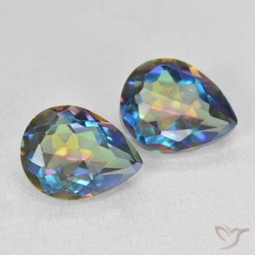 Pedras preciosas de Quartzo Místico Multicolorido natural de 3.31 ct, Formato de pêra, VVS-VS